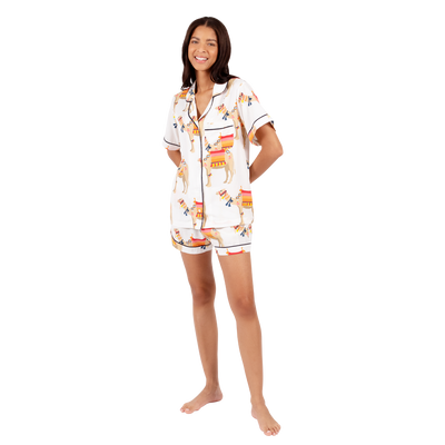 Pajama Set XS / Multi Camel Pajama Shorts Set dombezalergii