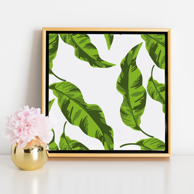 Canvas 20x20 / Gold Float Frame Banana Leaves Canvas