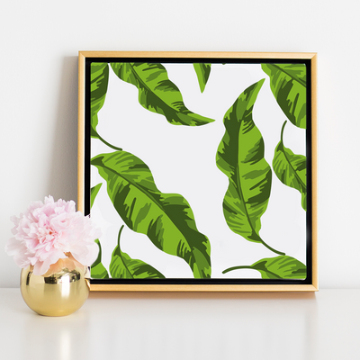 Canvas 20x20 / Gold Float Frame Banana Leaves Canvas dombezalergii