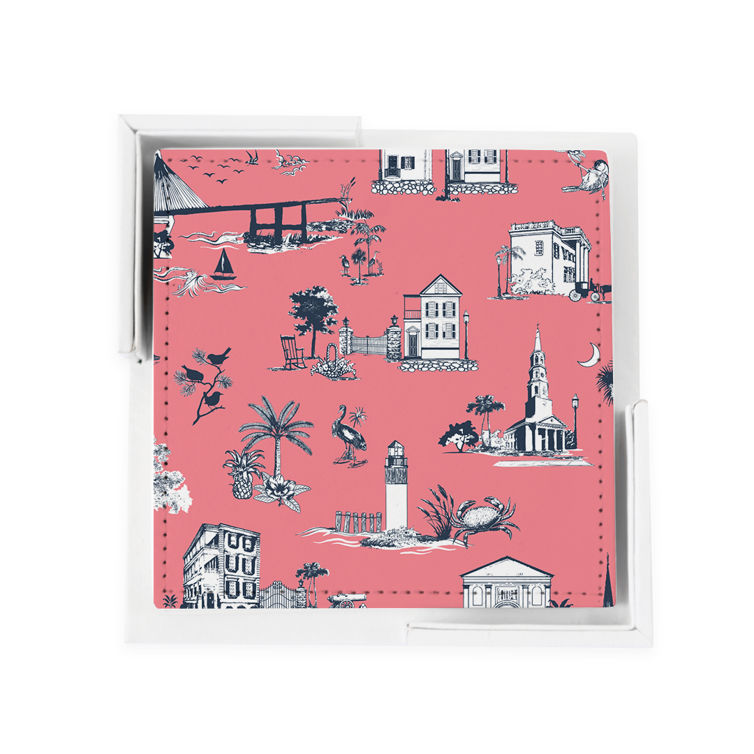 Coaster Set Coral Charleston Toile Coaster Set dombezalergii