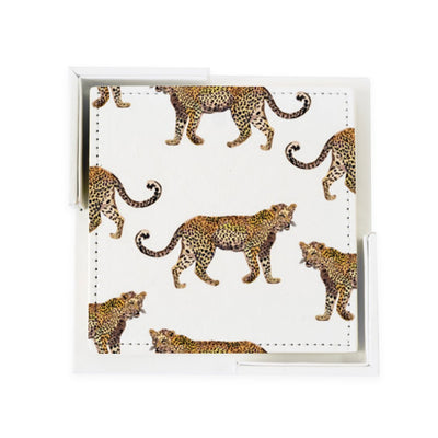 Coaster Set White Cheetahs Coaster Set dombezalergii