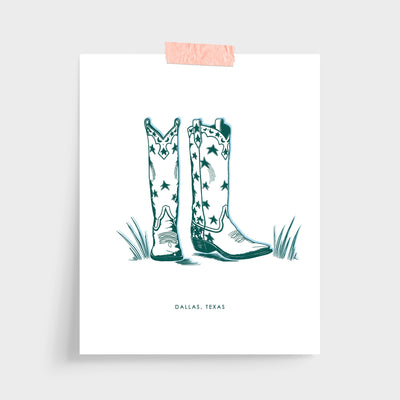 Gallery Prints White / 5x7 / Unframed Dallas Boots Gallery Print dombezalergii