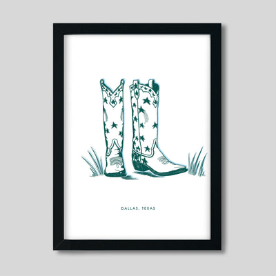 Gallery Prints White / 8x10 / black frame Dallas Boots Gallery Print dombezalergii