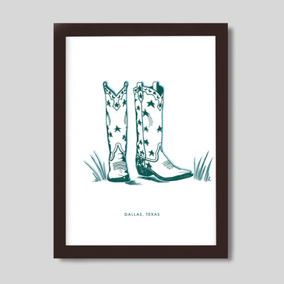Gallery Prints White / 8x10 / walnut frame Dallas Boots Gallery Print dombezalergii