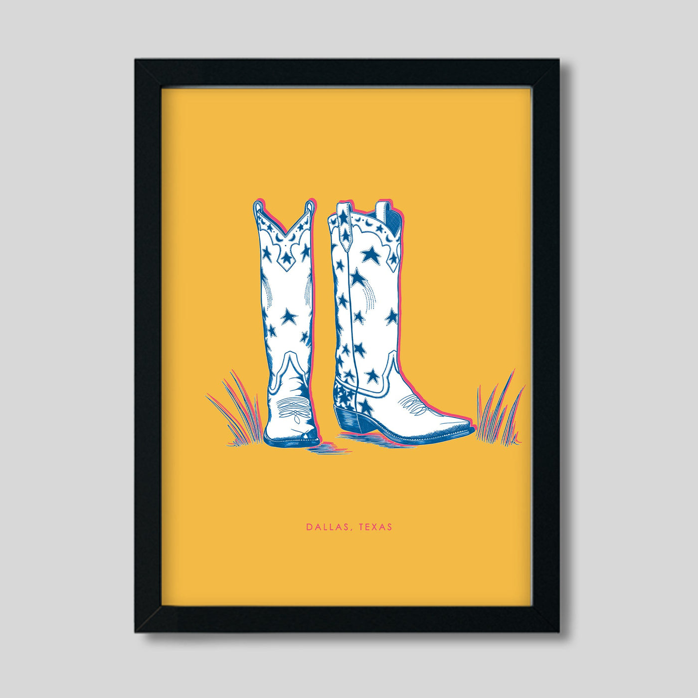 Gallery Prints Yellow / 8x10 / black frame Dallas Boots Gallery Print dombezalergii