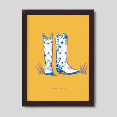 Gallery Prints Yellow / 8x10 / walnut frame Dallas Boots Gallery Print dombezalergii