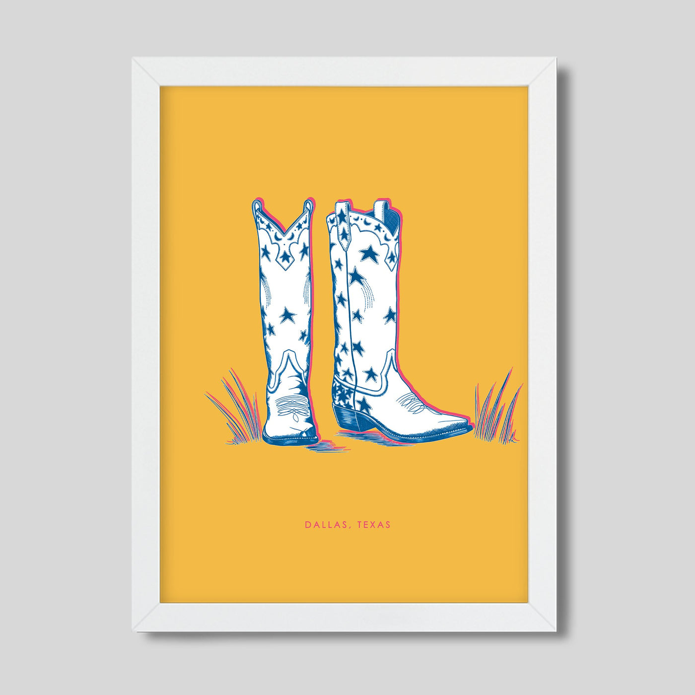 Gallery Prints Yellow / 8x10 / white frame Dallas Boots Gallery Print dombezalergii