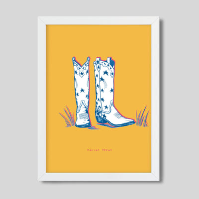 Gallery Prints Yellow / 8x10 / white frame Dallas Boots Gallery Print dombezalergii