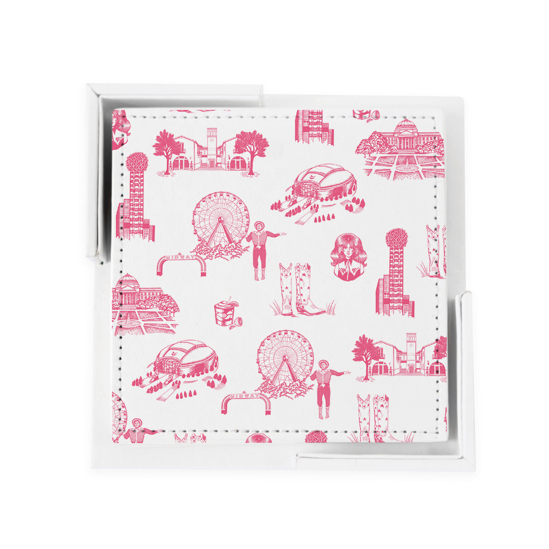 Coaster Set Pink Dallas Toile Coaster Set dombezalergii