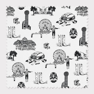 Fabric Cotton / By The Yard / Black Dallas Toile Fabric dombezalergii