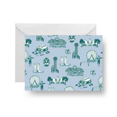 Folded Notecard Dallas Toile Folded Notecard Set dombezalergii