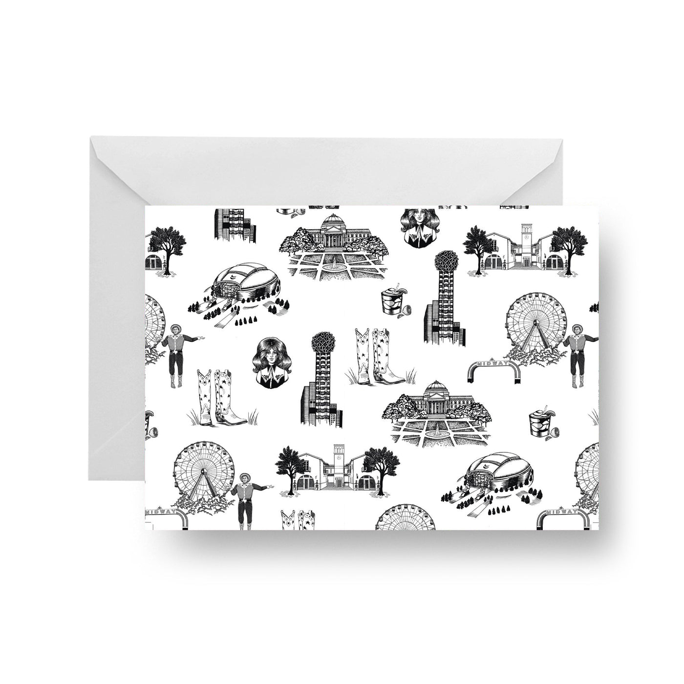 Folded Notecard Dallas Toile Folded Notecard Set dombezalergii