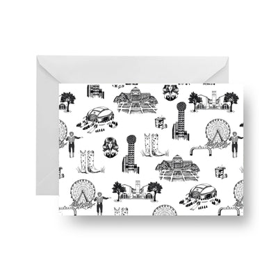 Folded Notecard Dallas Toile Folded Notecard Set dombezalergii