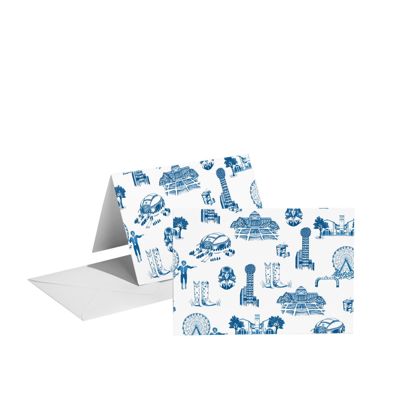 Folded Notecard Dallas Toile Folded Notecard Set dombezalergii