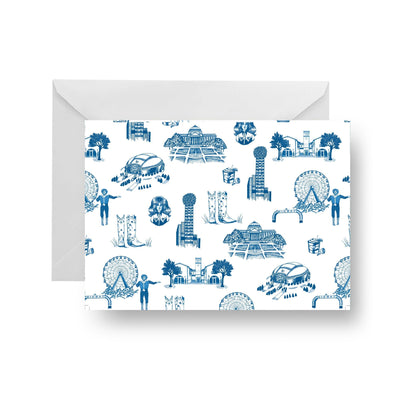 Folded Notecard Dallas Toile Folded Notecard Set dombezalergii