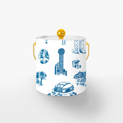 Ice Bucket Blue / Gold Dallas Toile Ice Bucket dombezalergii