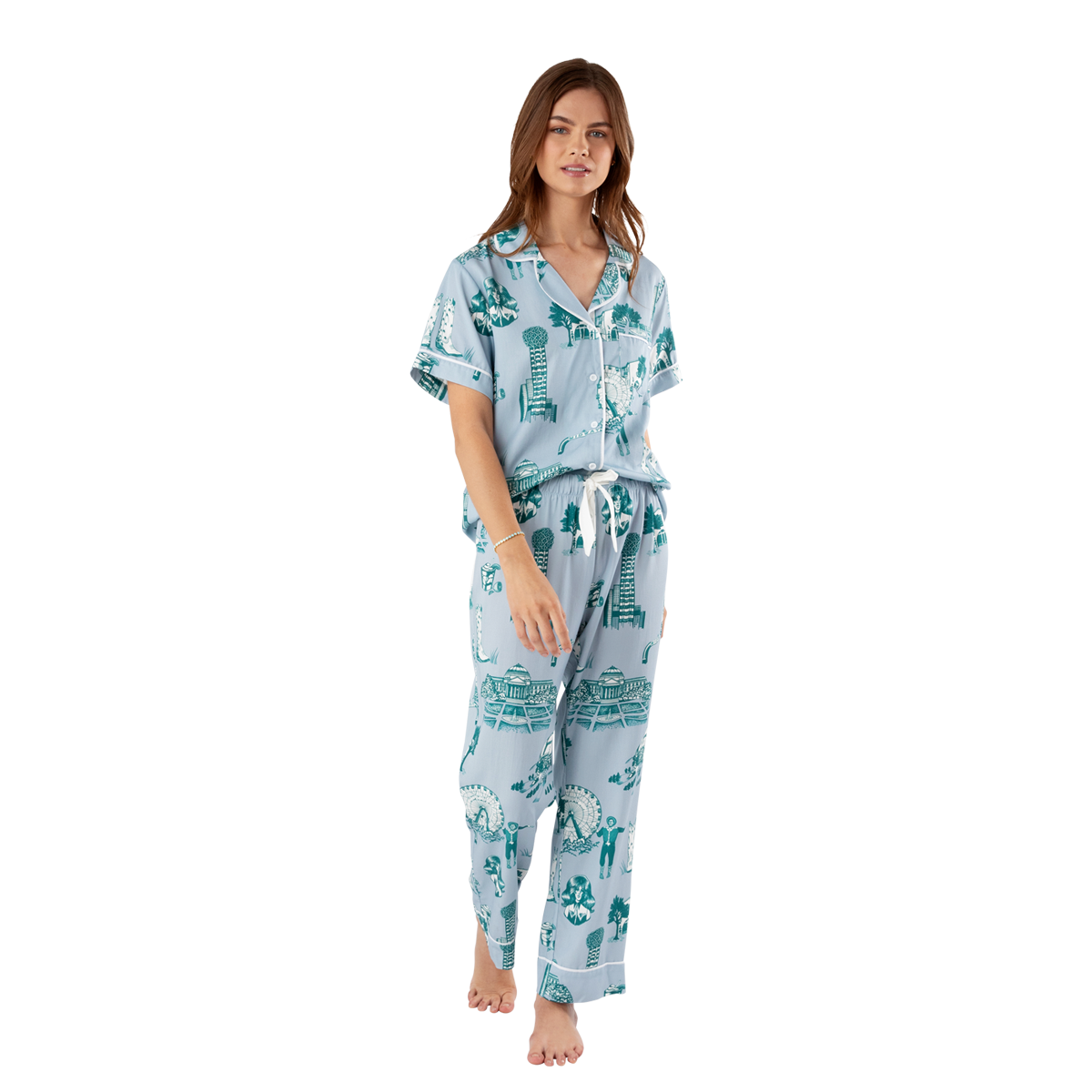 Pajama Set Dallas Toile Pajama Pants Set dombezalergii