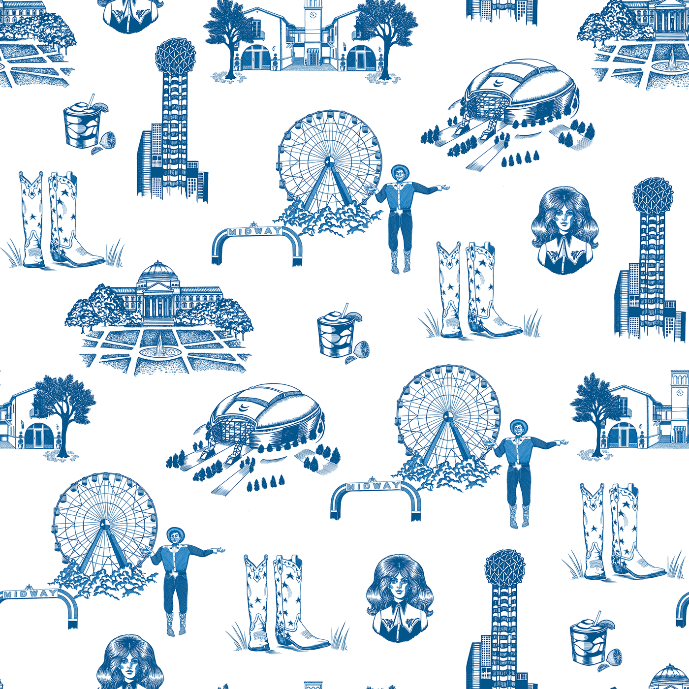 Peel & Stick Wallpaper Blue / 24"x 48" Dallas Toile Peel & Stick Wallpaper dombezalergii