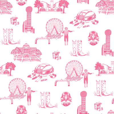 Peel & Stick Wallpaper Pink / 24"x 48" Dallas Toile Peel & Stick Wallpaper dombezalergii