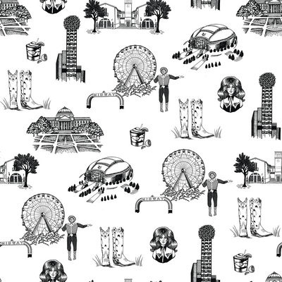 Wallpaper Black / Double Roll Dallas Toile Wallpaper dombezalergii