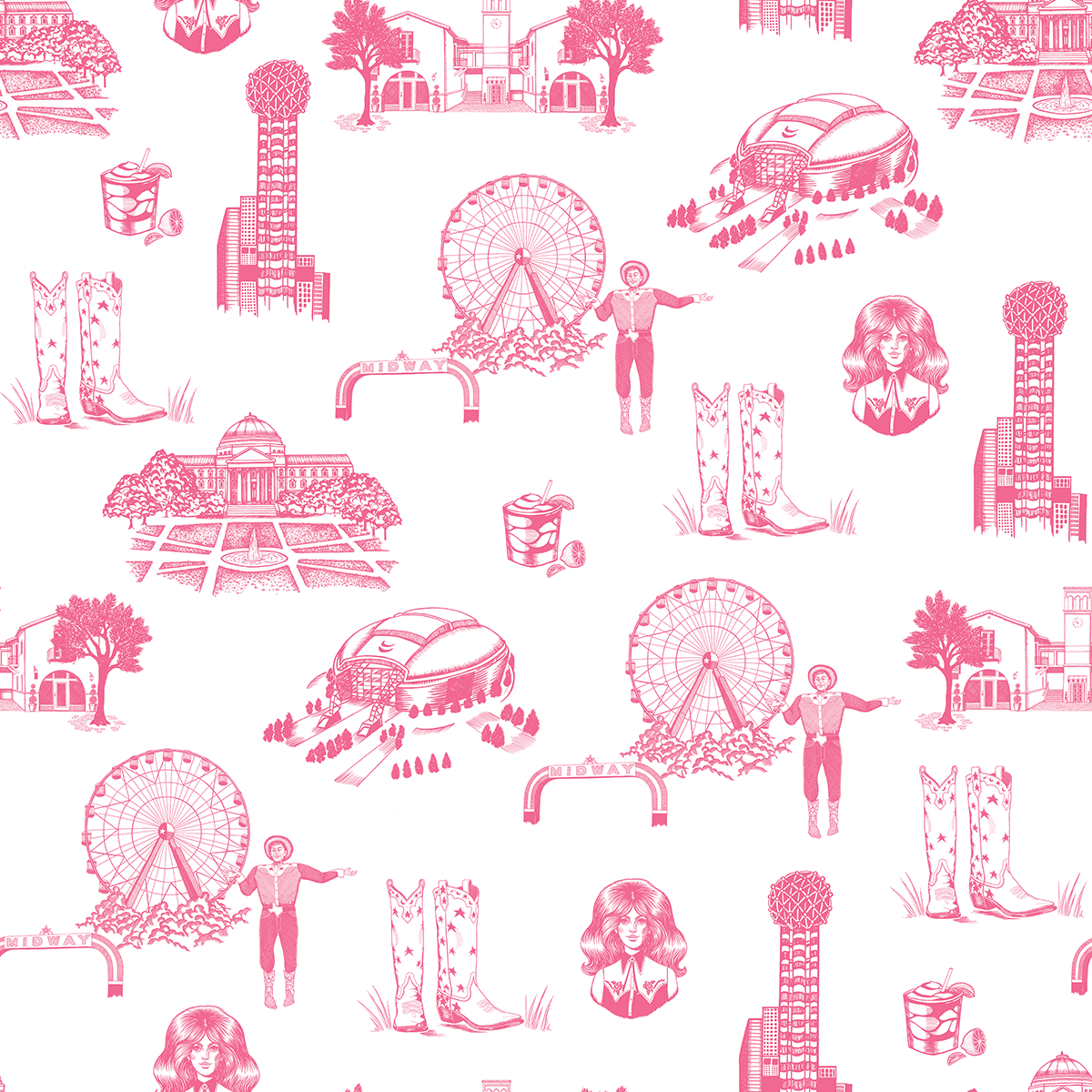 Wallpaper Pink / Sample Dallas Toile Wallpaper dombezalergii