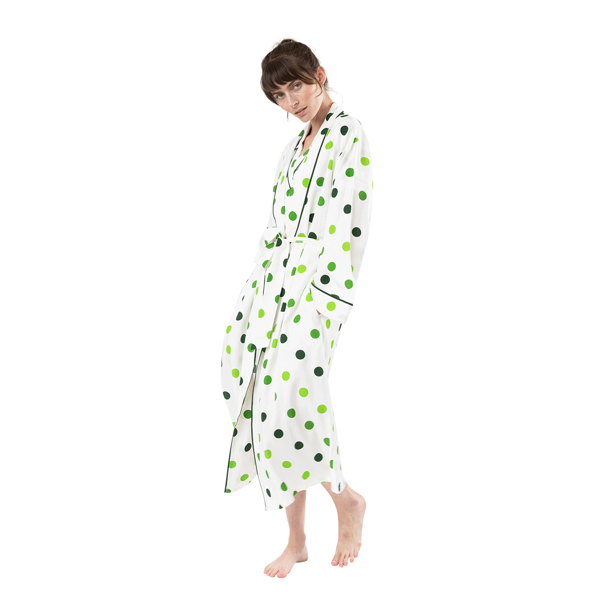 Robe S/M / White/Green Dots Robe White/Green dombezalergii