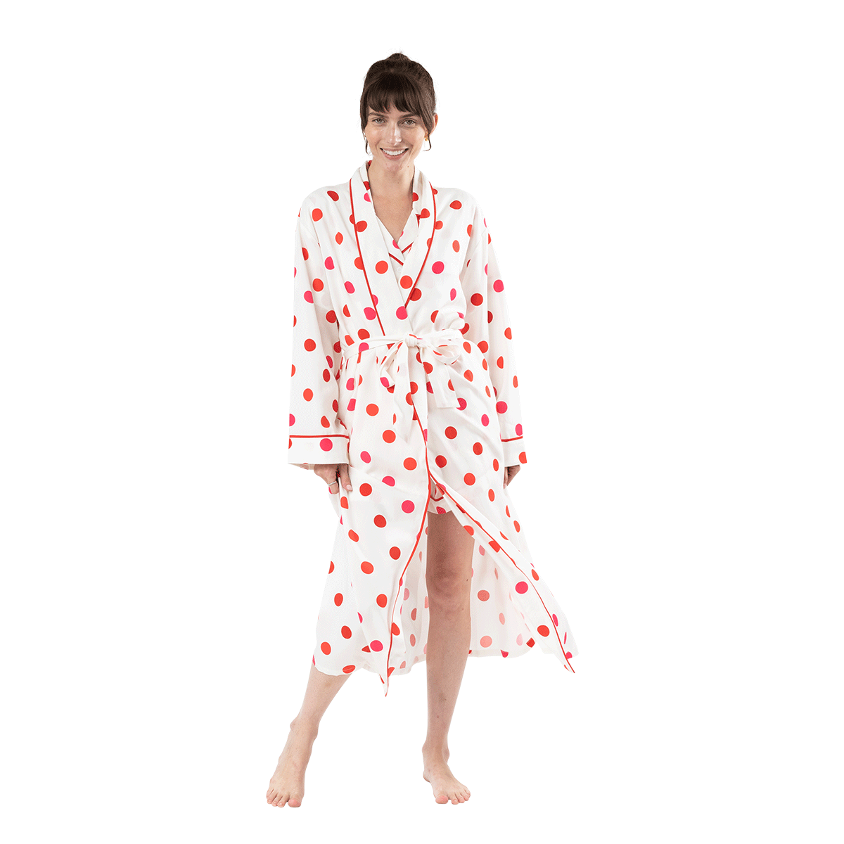 Robe S/M / White/Red Dots Robe White/Red dombezalergii