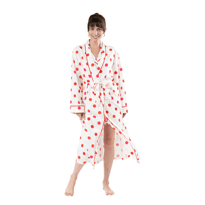 Robe S/M / White/Red Dots Robe White/Red dombezalergii