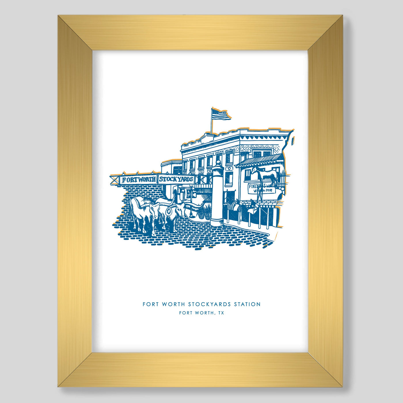 Gallery Prints White / 8x10 / gold frame Fort Worth Stockyards Gallery Print dombezalergii