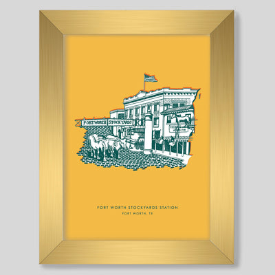 Gallery Prints Yellow / 8x10 / gold frame Fort Worth Stockyards Gallery Print dombezalergii