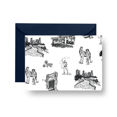 Folded Notecard Black Fort Worth Toile Folded Notecard Set dombezalergii