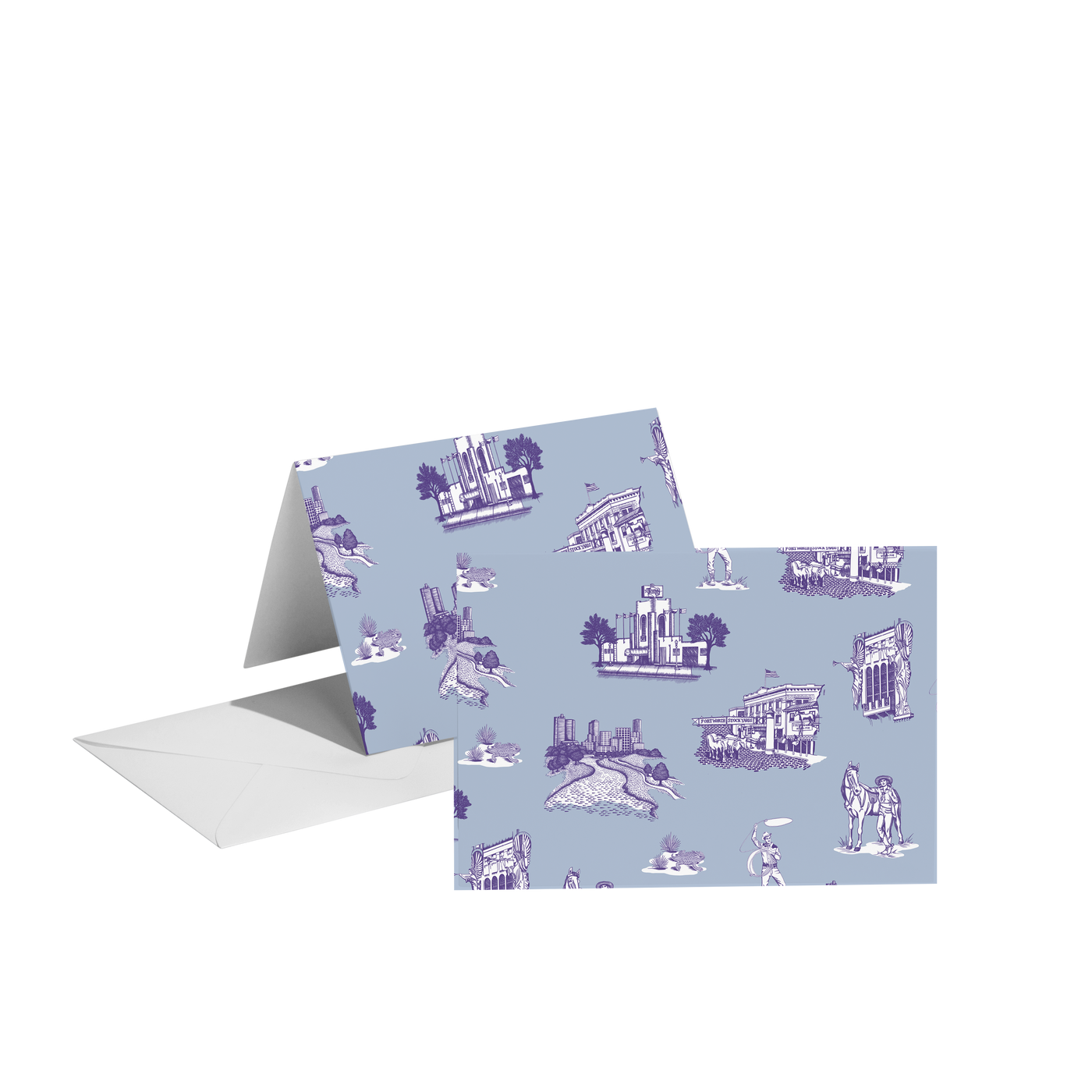 Folded Notecard Fort Worth Toile Folded Notecard Set dombezalergii