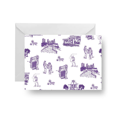 Folded Notecard Purple Fort Worth Toile Folded Notecard Set dombezalergii