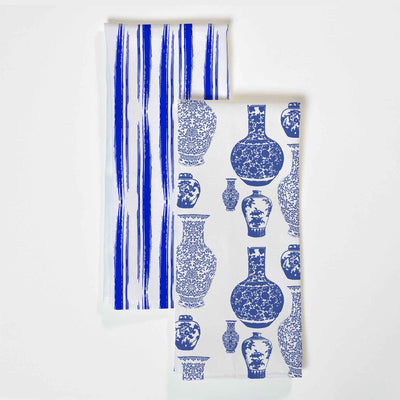Tea Towel Ginger Jars & Abstract Stripe Tea Towel Set dombezalergii