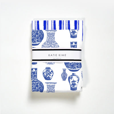 Tea Towel Ginger Jars & Abstract Stripe Tea Towel Set dombezalergii