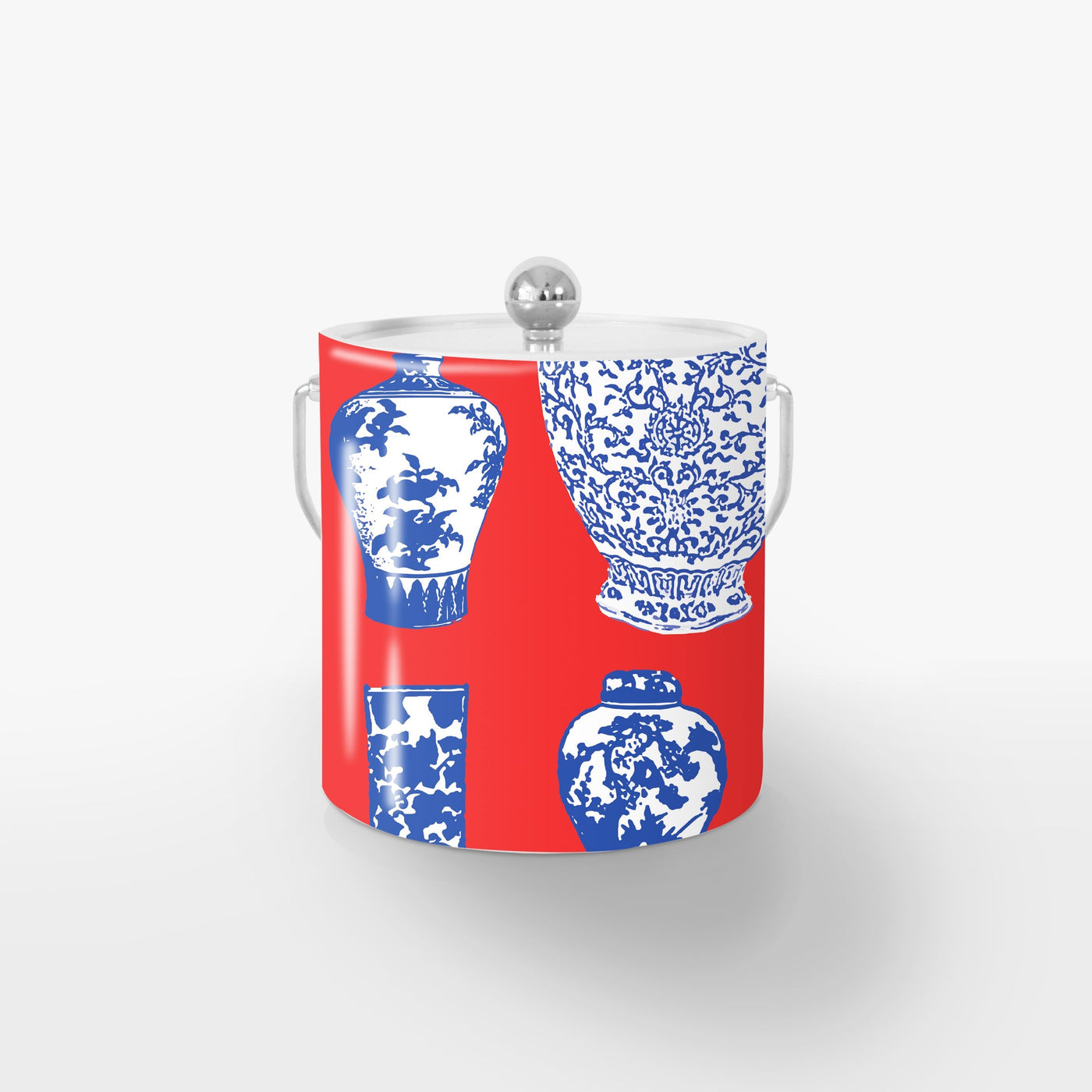 Ice Bucket Red Blue / Silver Ginger Jars Ice Bucket dombezalergii