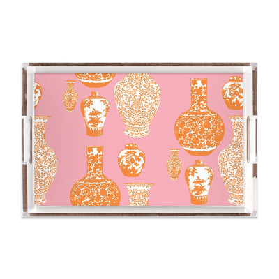 Lucite Trays 11x17 / Pink Orange Ginger Jars Lucite Tray dombezalergii