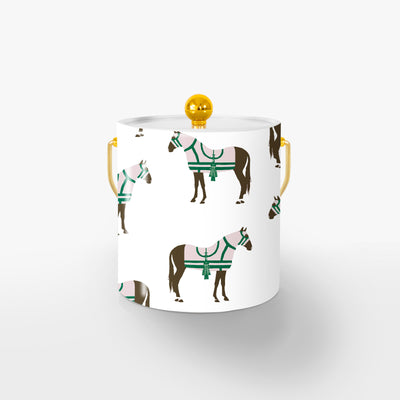 Ice Bucket Green / Gold Horse & Tassel Ice Bucket dombezalergii