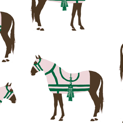 Peel & Stick Wallpaper Green / 24"x 48" Horse & Tassel Peel & Stick Wallpaper dombezalergii