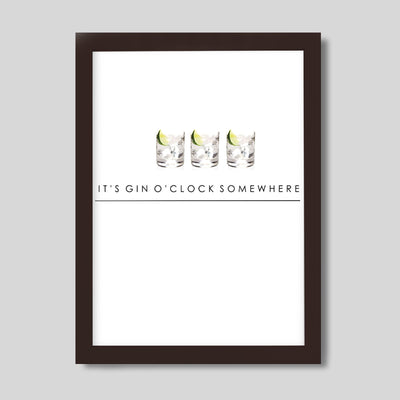 Gallery Prints It's Gin O'Clock Somewhere Print dombezalergii