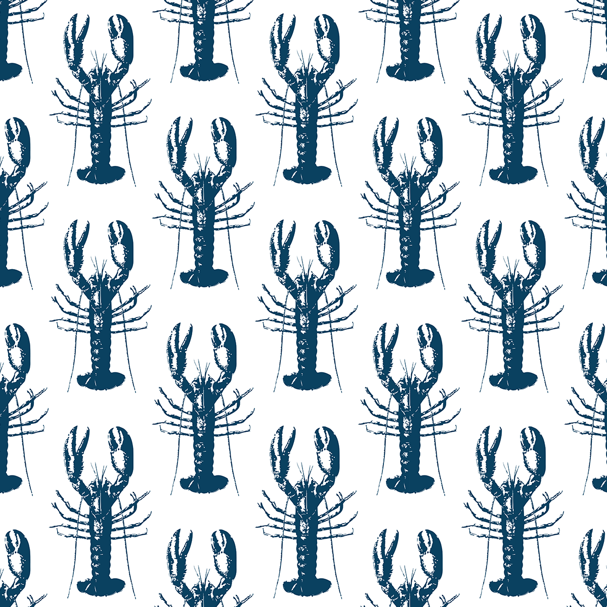 Peel & Stick Wallpaper 24"x 48" / Navy Lobster Bake Peel & Stick Wallpaper dombezalergii