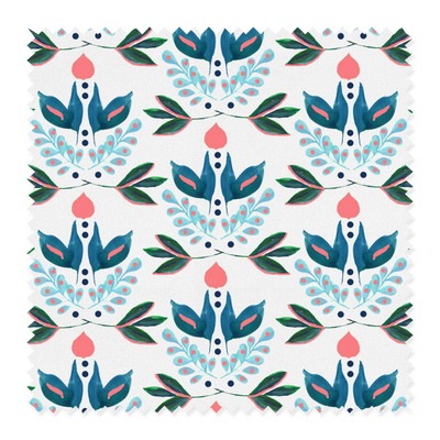 Fabric Cotton Twill / By The Yard / Blue Lotus Fabric dombezalergii