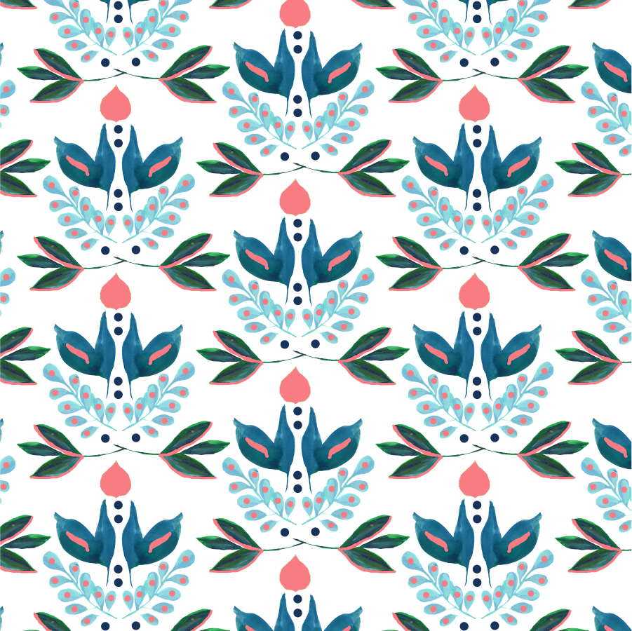 Peel & Stick Wallpaper Blue / 24"x 48" Lotus Peel & Stick Wallpaper dombezalergii