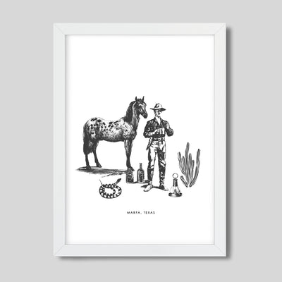 Gallery Prints Black / 8x10 / White Frame Marfa Cowboy Print dombezalergii