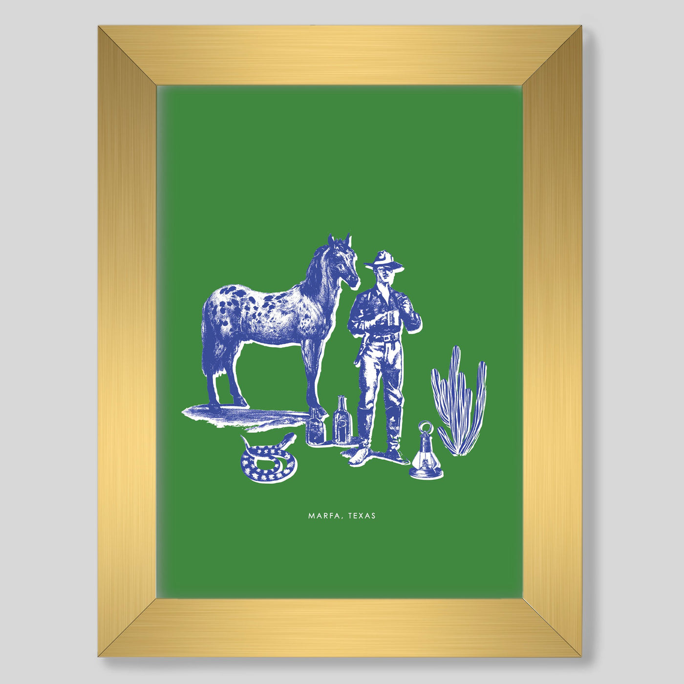 Gallery Prints Green / 8x10 / Gold Frame Marfa Cowboy Print dombezalergii