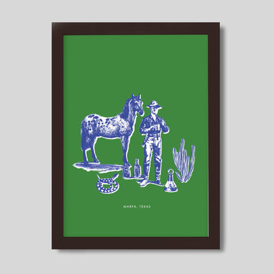 Gallery Prints Green / 8x10 / Walnut Frame Marfa Cowboy Print dombezalergii