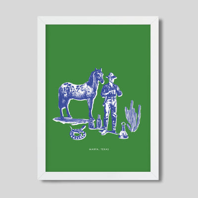 Gallery Prints Green / 8x10 / White Frame Marfa Cowboy Print dombezalergii