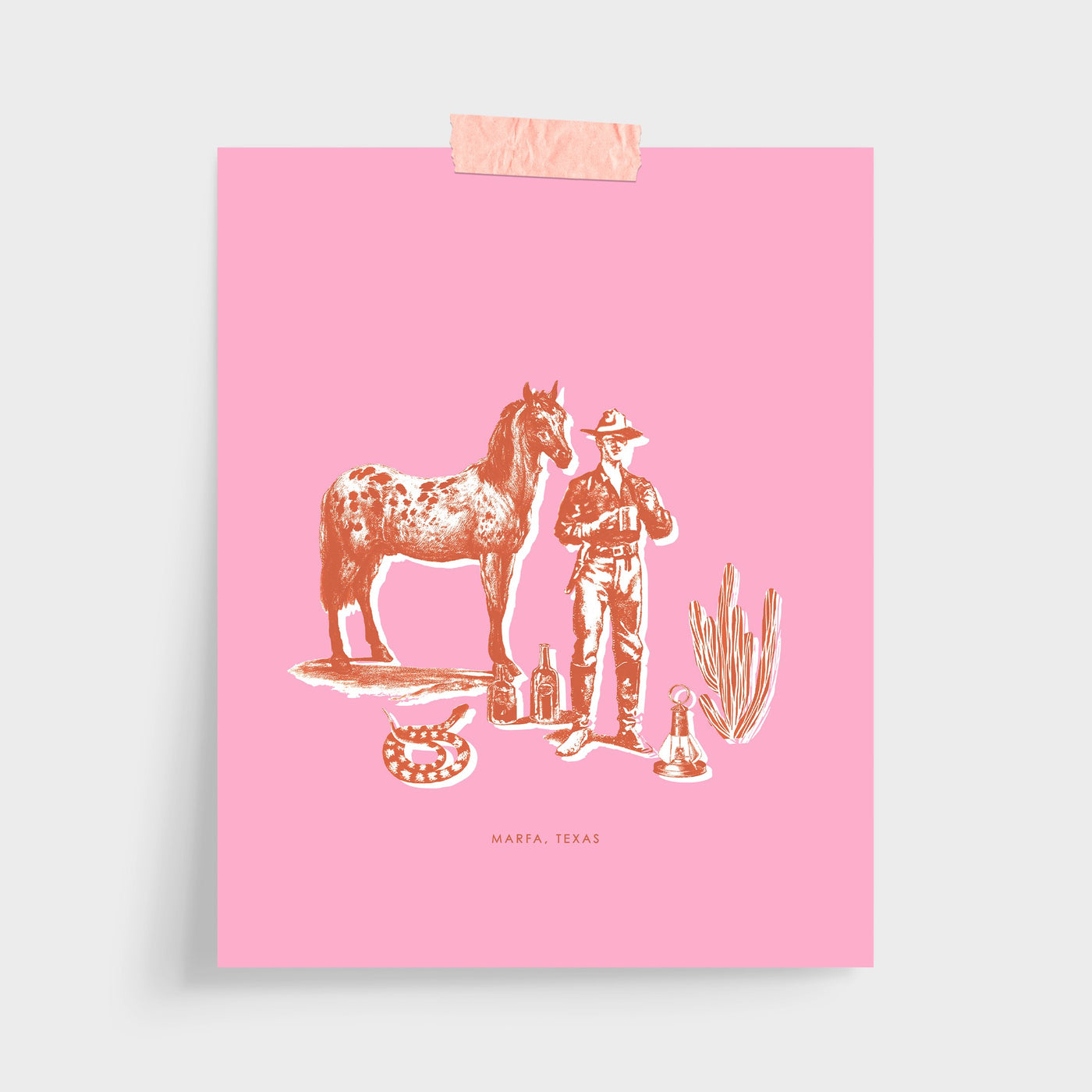 Gallery Prints Pink / 5x7 / Unframed Marfa Cowboy Print dombezalergii