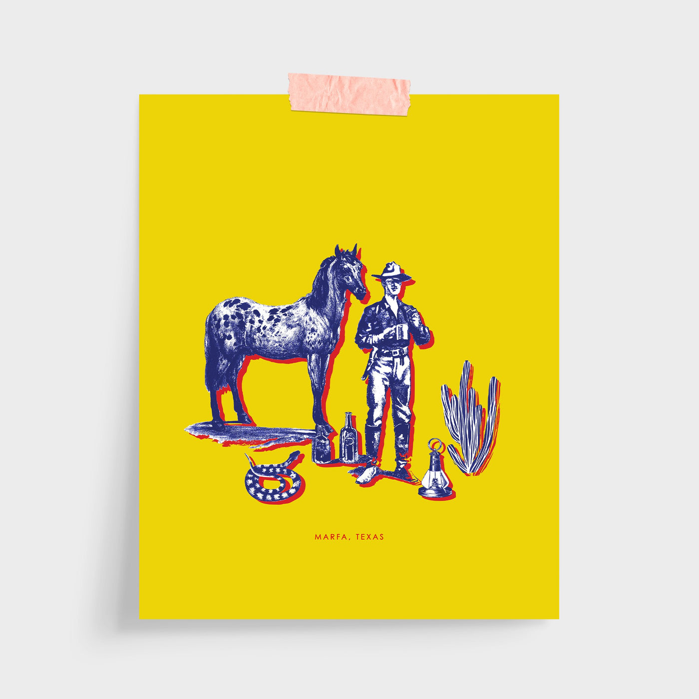 Gallery Prints Yellow / 5x7 / Unframed Marfa Cowboy Print dombezalergii
