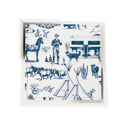 Coaster Set Navy Marfa Toile Coaster Set dombezalergii